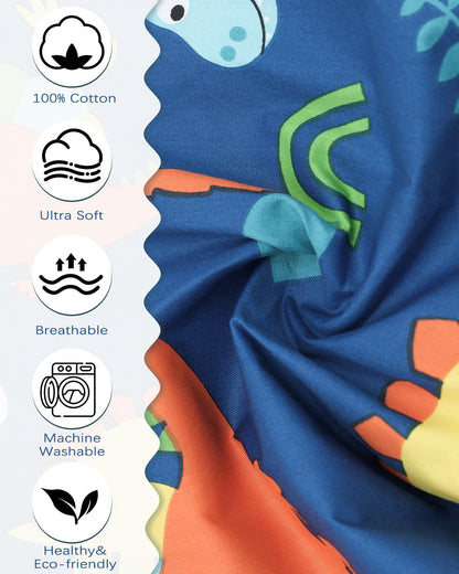 ALVABABY Toddler Pillowcases 2 Pack Organic Cotton Kids Pillow Cover Fit 13"x 18" or 14"x19" Envelope for Girl Boy Sleepy Travel(Pillowcase Only) 2L-FTP08A