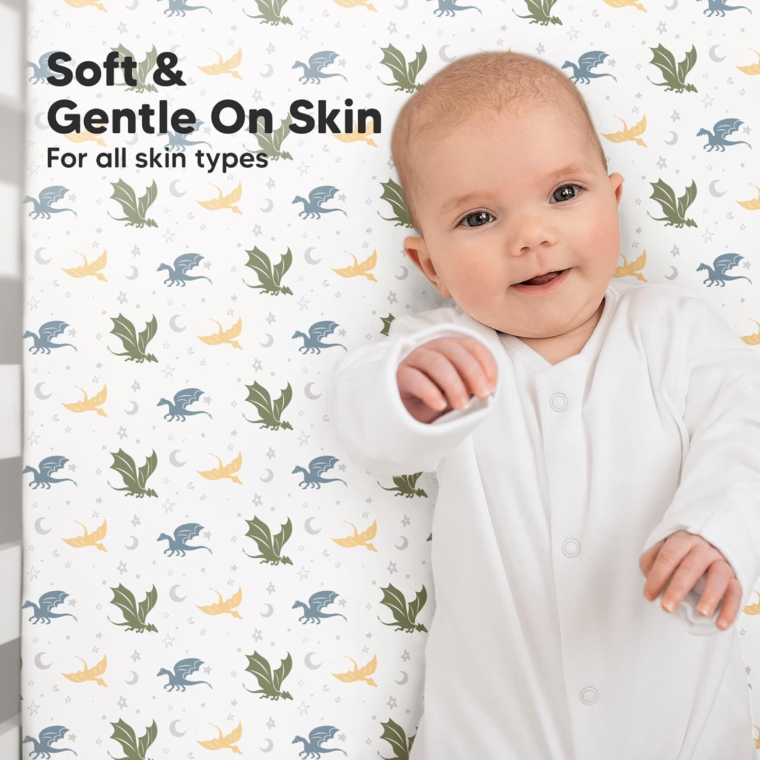 KeaBabies 2-Pack Organic Crib Sheets for Boys, Girls - 52x28 Fitted Crib Mattress Sheet Neutral