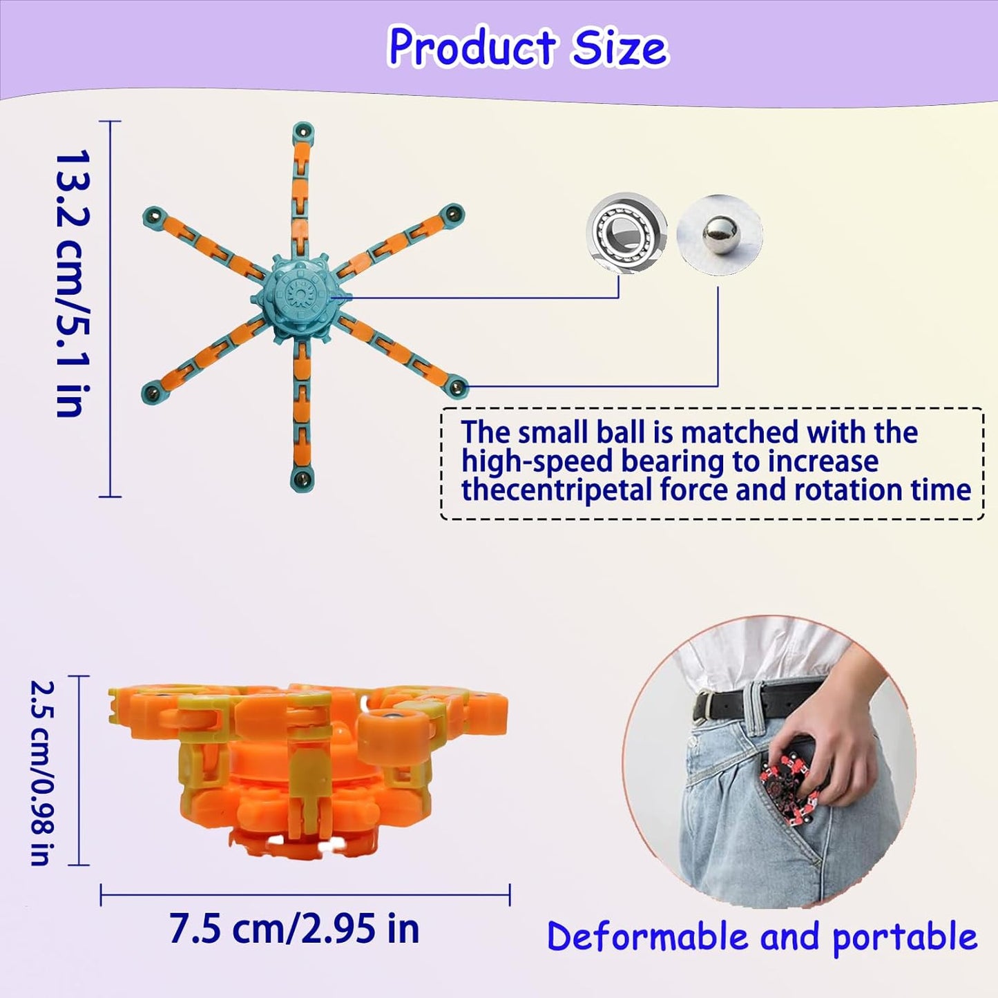 16 Pcs Fidget Spinner Toys Party Favors Goodie Bag Stuffers Gifts,Transformable Robot Fingertip Stress Relief Gyro Sensory Toys for Kids Adults ADHD Autisms,Treasure Box Toys Carnival Prizes Supplies