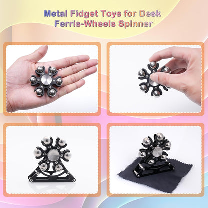 Desk-Fidget-Toys for Ferris-Wheels-Spinner: Metal Kinetic-Spinner 4mins, Cool-Gadgets for Kid Children Teen Adult EDC-Toy, ADHD Tools Cool-Stuff Stress Relief Gift for Office Home School Christmas