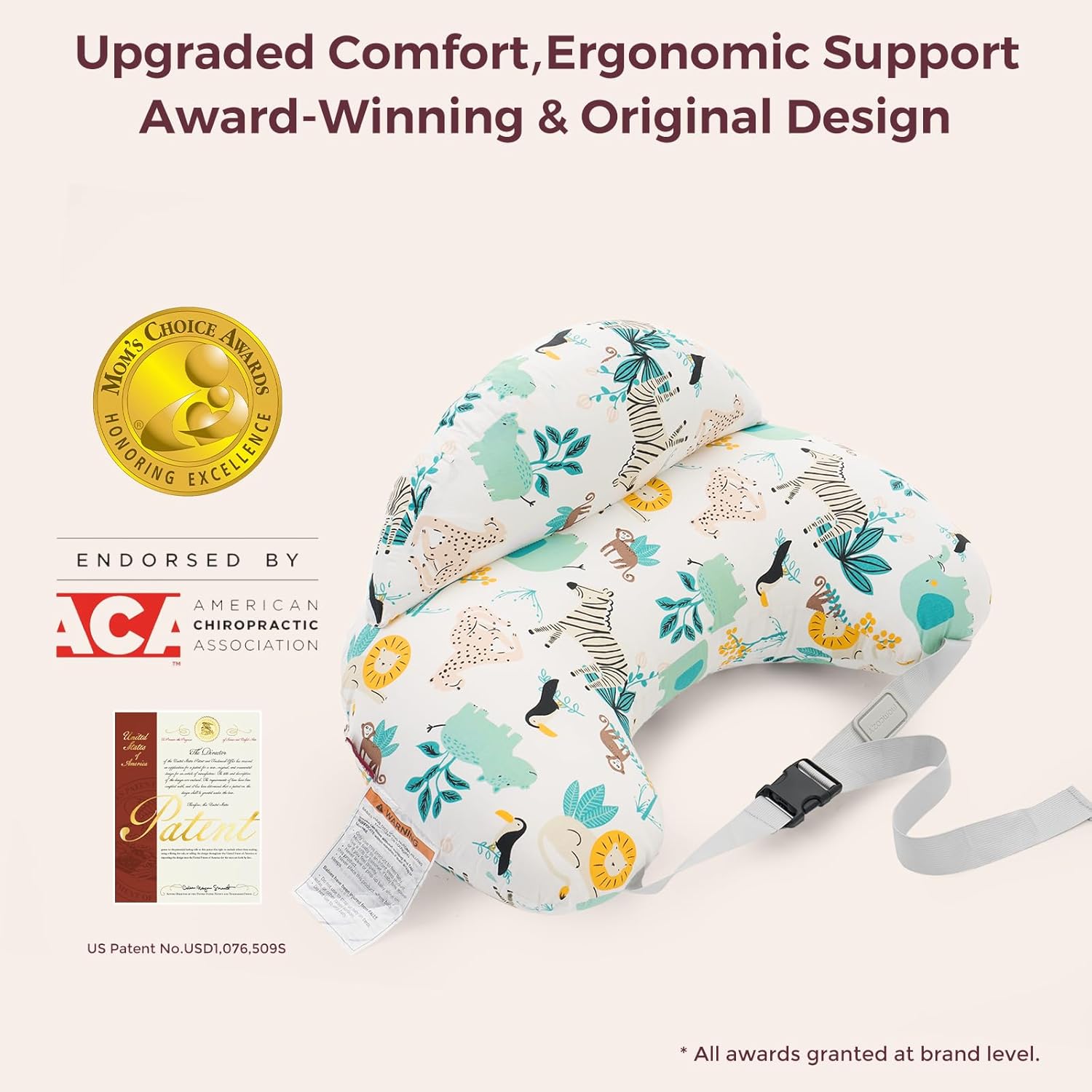 Momcozy Pioneering Safety Fence Nursing Pillow for Breastfeeding- Wider Feeding Pillows for More