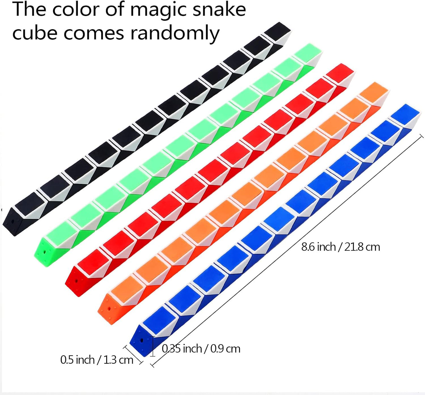 24 Pack 24 Blocks Magic Speed Cubes, Mini Snake Cube, Mini Plastic Puzzle Cube Toy for Kids Party