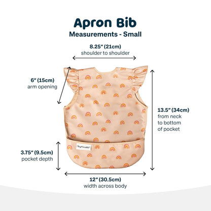 Tiny Twinkle Mess Proof Baby Bib - Waterproof & Lightweight Baby-Led Weaning Apron | 100% Recycled Polyester, Easy Clean & Machine Washable (Cotton Candy, Small 6-24 Months)