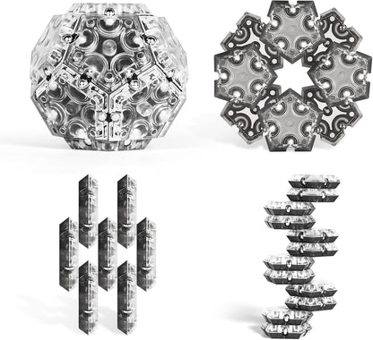 TEMI Fidget Sphere Toys of Fun Executive Desk Toy Puzzles for Adults 14+ Years Old Boys and Girls (gray pentagon-A901-1)