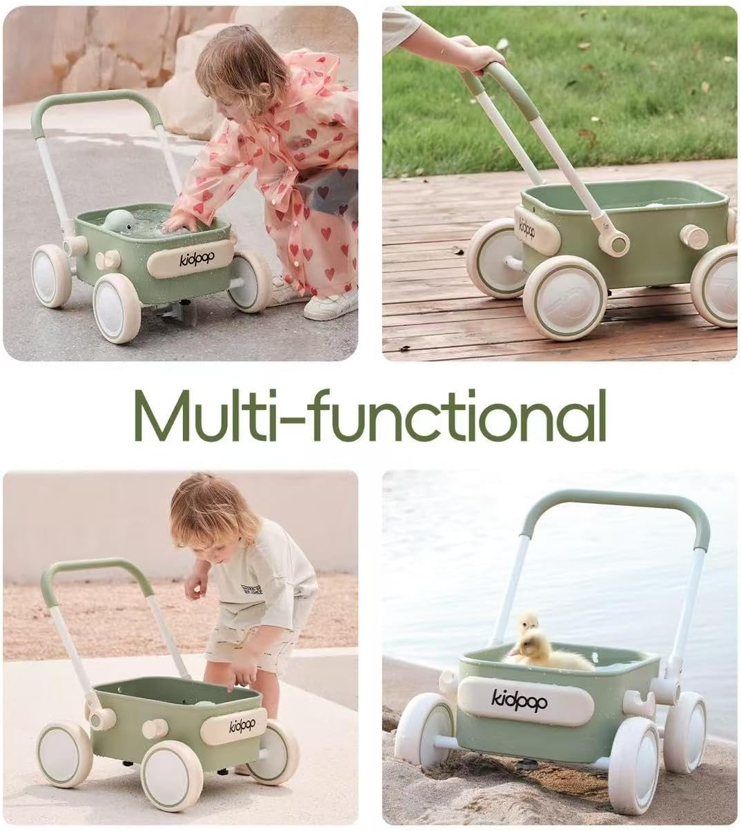 Kidpop PULA 2-in-1 Push and Pull-Along Wagon, Baby Push Walker for First Learner from 7 Month to 4 Year, One Year Birthday Gifts, Sturdy and Safe, Indoors and Outdoors (Purple)