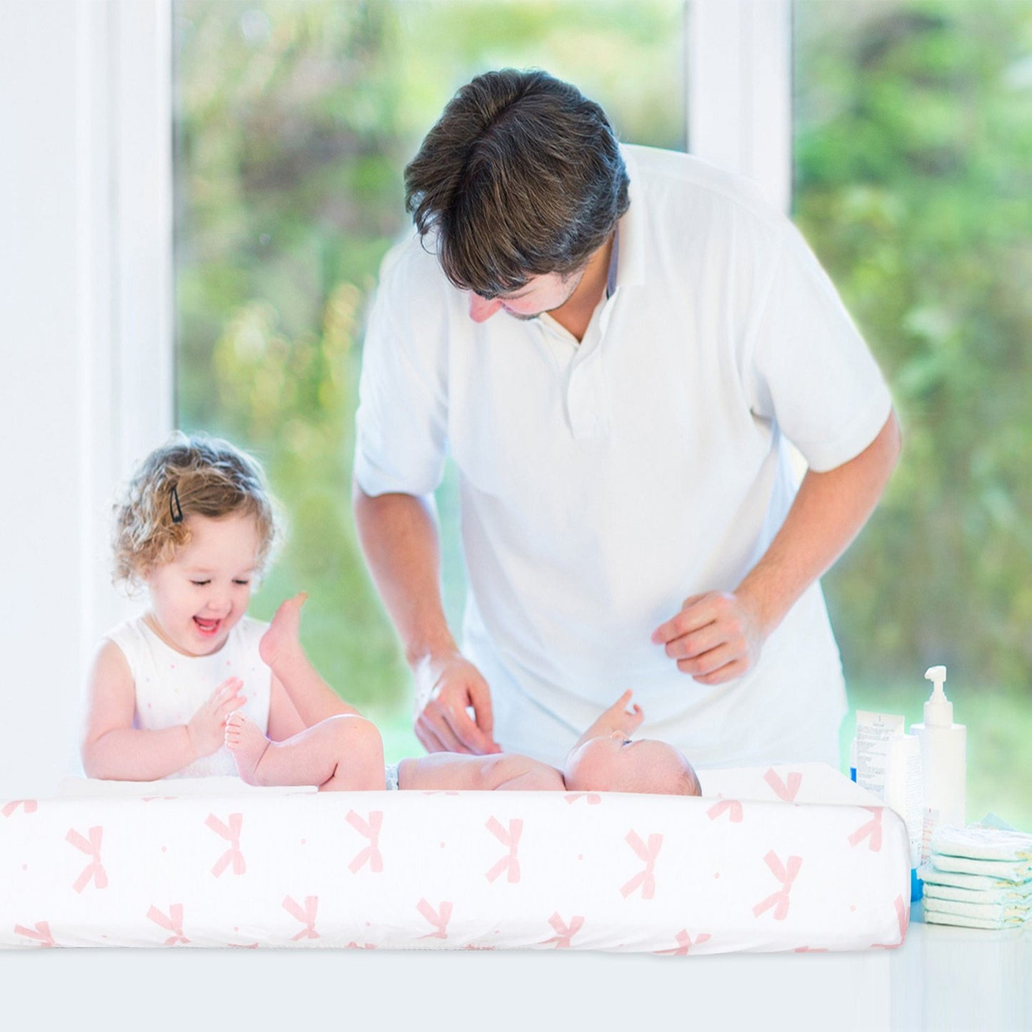 Cuddly Cubs Changing Pad Covers ??2 Pack ??Snuggly Soft Plush Cotton Changing Table Covers for Girl ??Fits Perfectly on Summer Infant and Other 16 x 32 Baby Changing Table Pads ??Pink