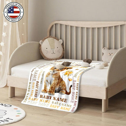 Ship Next Day, Personalized Baby Blanket – Printed in USA, Custom Baby Blanket for Boys & Girls