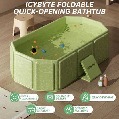 Baby Foldable Kids Bathtub for Infants to Toddler with Non-Slip Base,Easy Storage,Perfect for Small