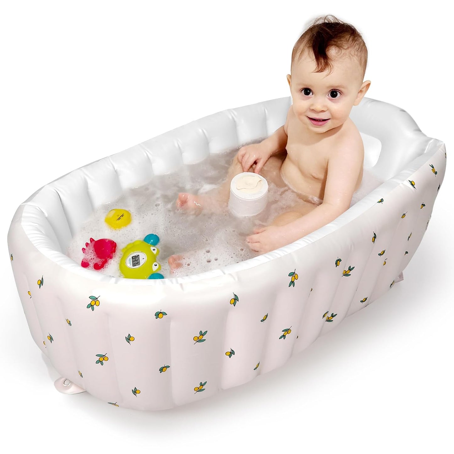 Mink Inflatable Baby Bathtub with Built-in Air Pump, Newborn to Toddler Bath Tub,Portable Travel