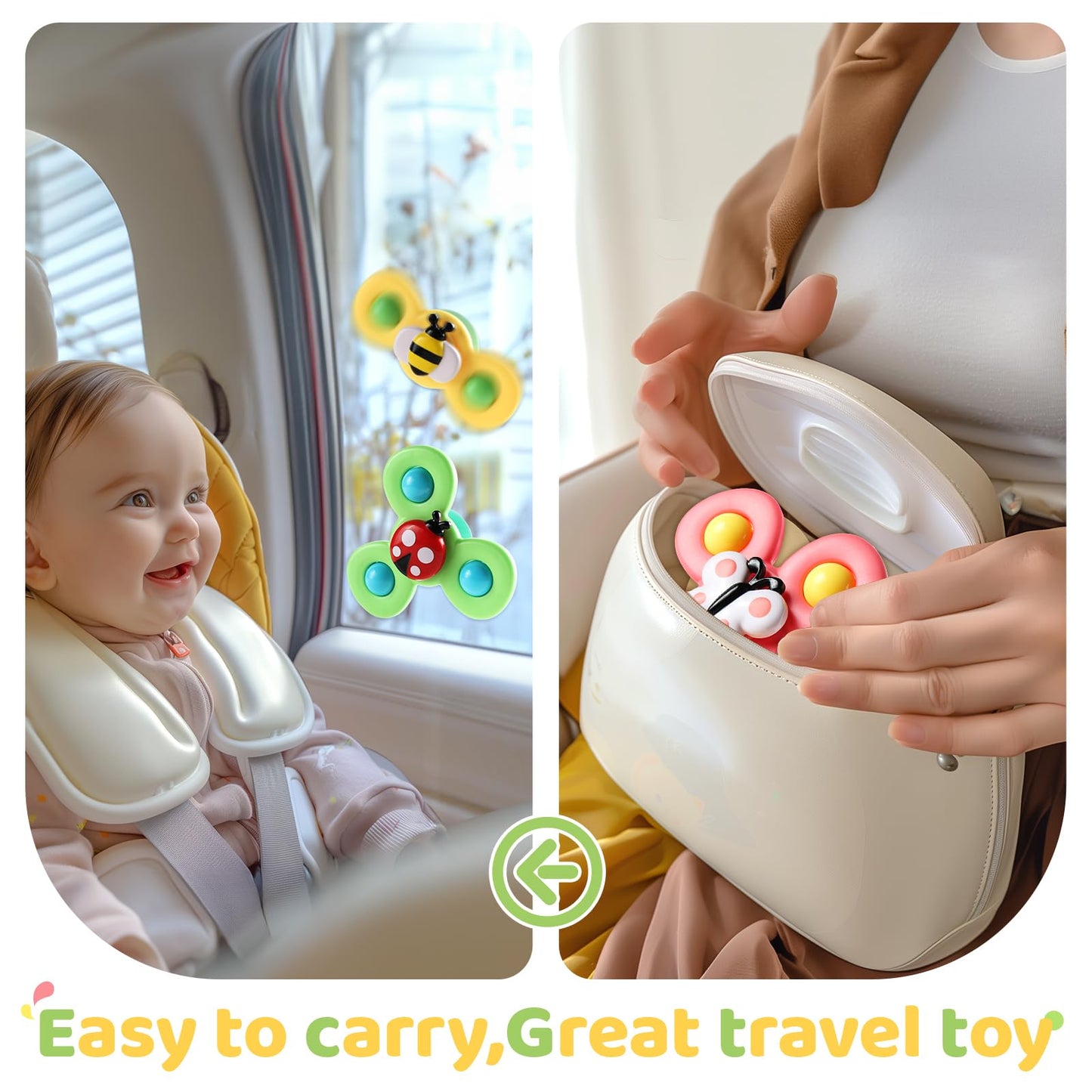 ALASOU Suction Cup Spinner Airplane Travel Toys for 1 Year Old Boy Girl