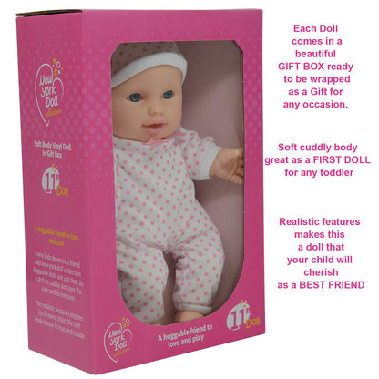 11 inch Soft Body Boy Baby Doll in Gift Box - Doll Pacifier Included -Toy Dolls for Boys and