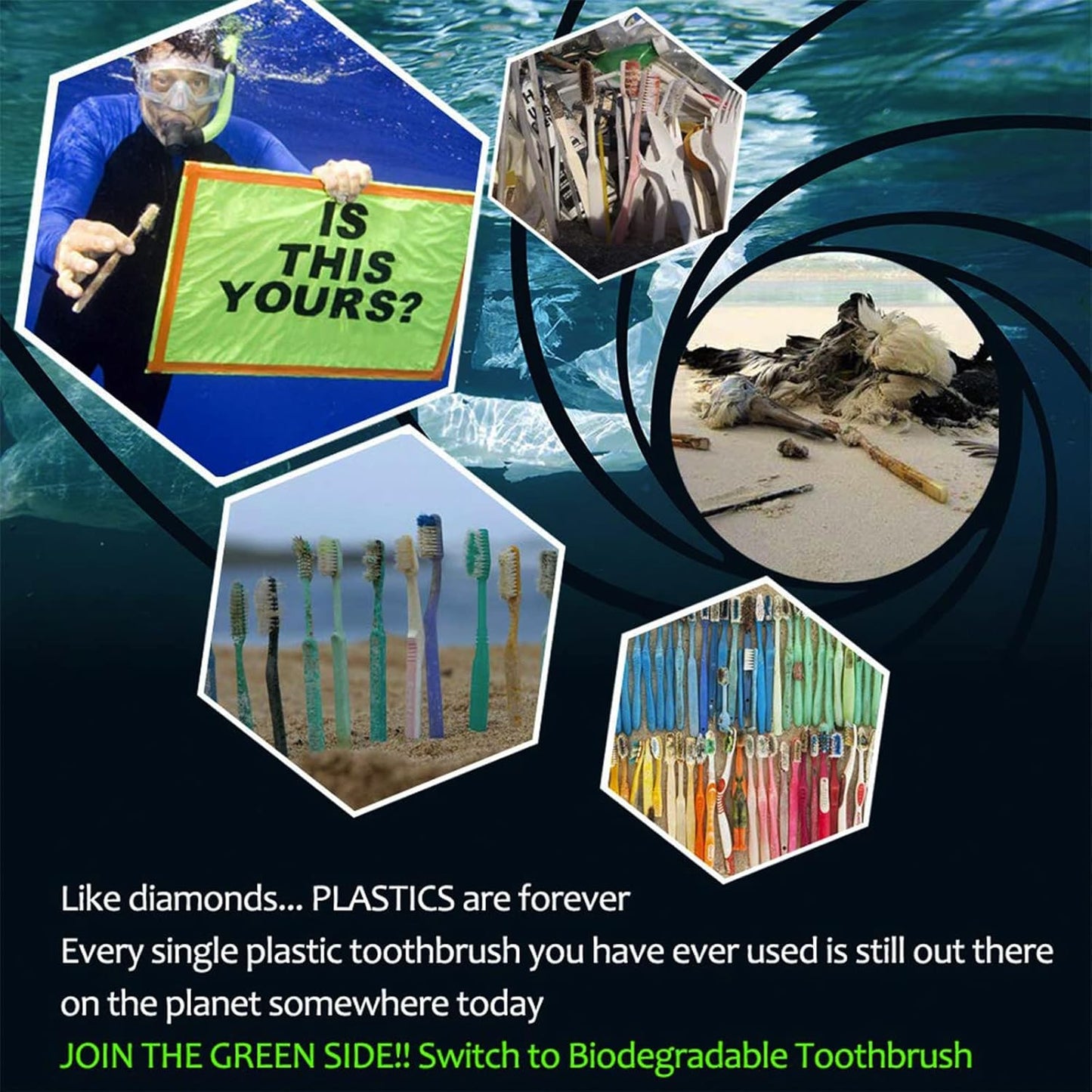 Biodegradable Bamboo Toothbrushes, 10 Piece BPA Free Soft Bristles Toothbrushes, Natural