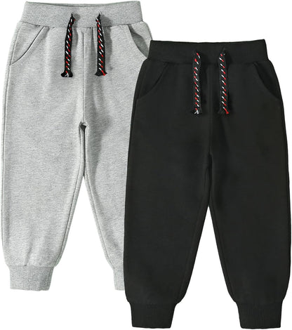 Bumeex Baby and Toddler Boys' 2-Pack Pull on French Terry Pants 1-7Y