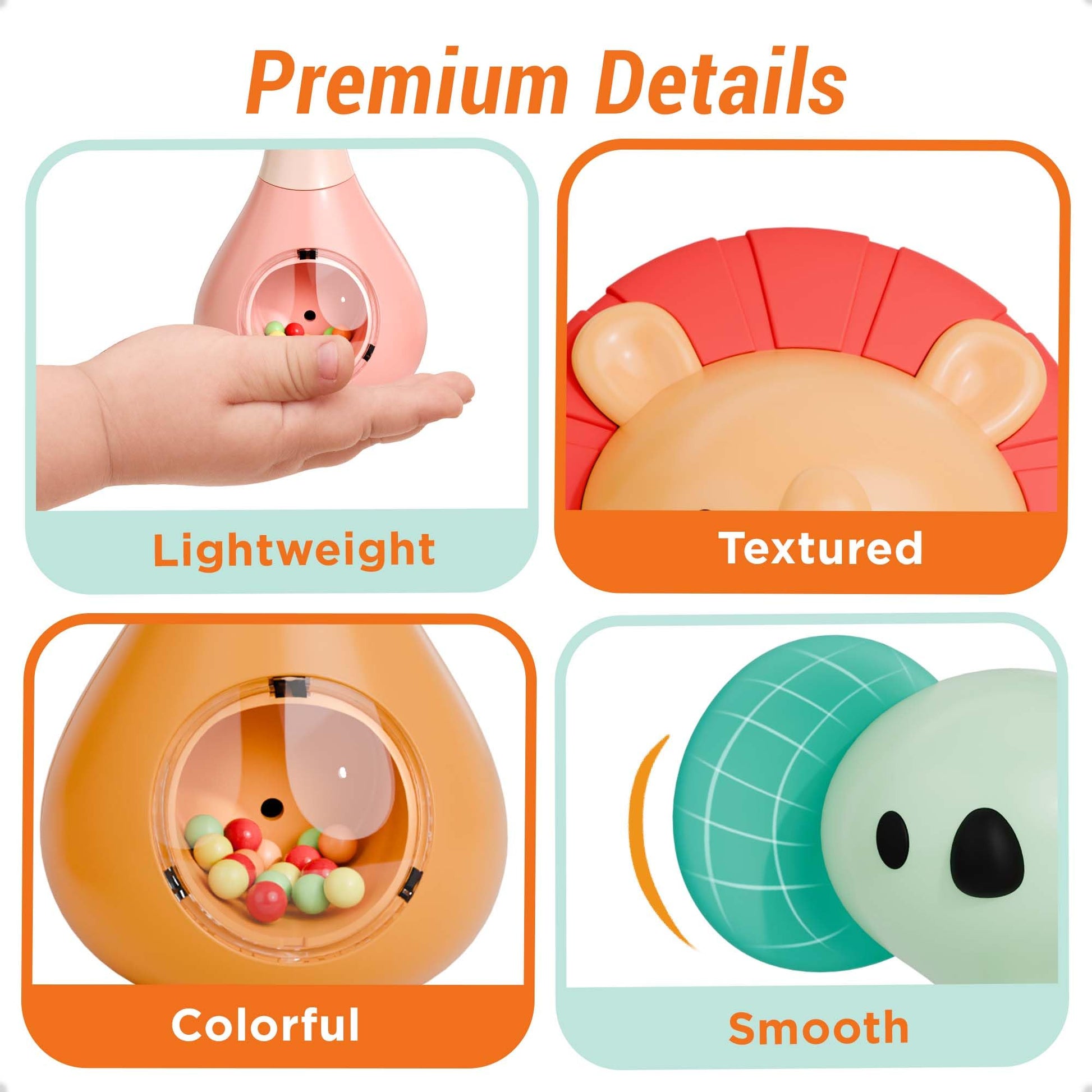 iPlay, iLearn Baby Shaker Rattles, Sensory Teething Toy Babies 3-6-12 Month