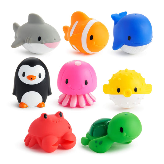 Munchkin Ocean Sea Animal Squirt Bath Toys, 9+ Months, 8 Pack