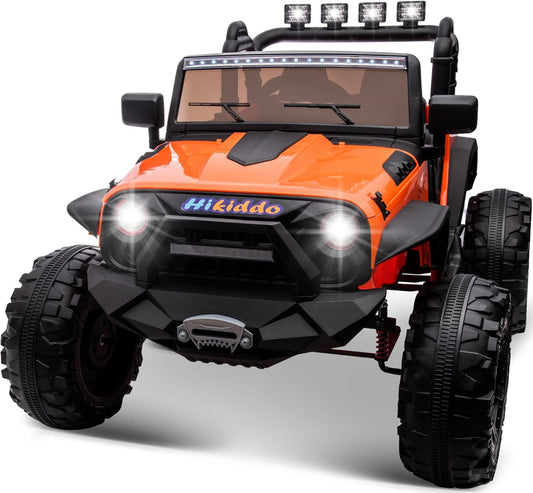 24V 9Ah Ride on Toy for Big Kids, 4WD 2 Seater Ride on Car Truck with Remote Control, 4x200W Motor - Orange
