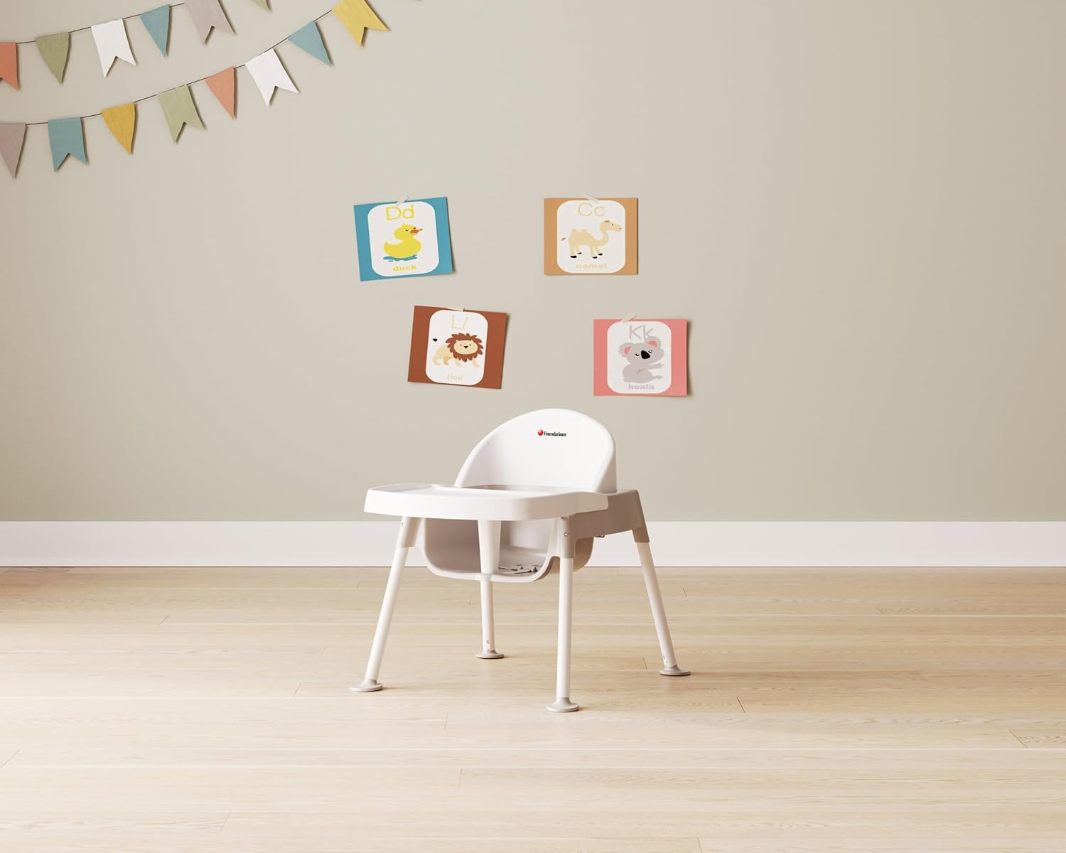Foundations Secure Sitter 9" Feeding Chair, Stable “No Tip” Feet, 3-Point Adjustable Harness