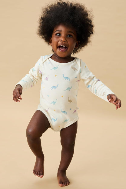 MORI Baby Supreme Comfort Long Sleeve Bodysuit for Boys and Girls - Unisex Romper with Envelope Neck and Nickel Free Popper