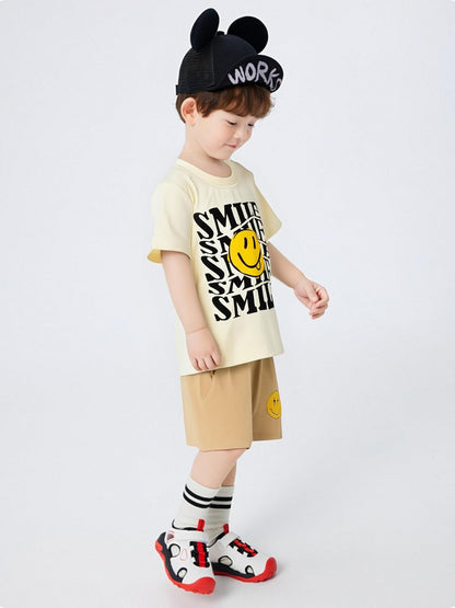 Happy Town Toddler Clothes Baby Boy Girl Smiley Face Shirt Short Sleeve T-Shirt Tee Summer Tops Outfits
