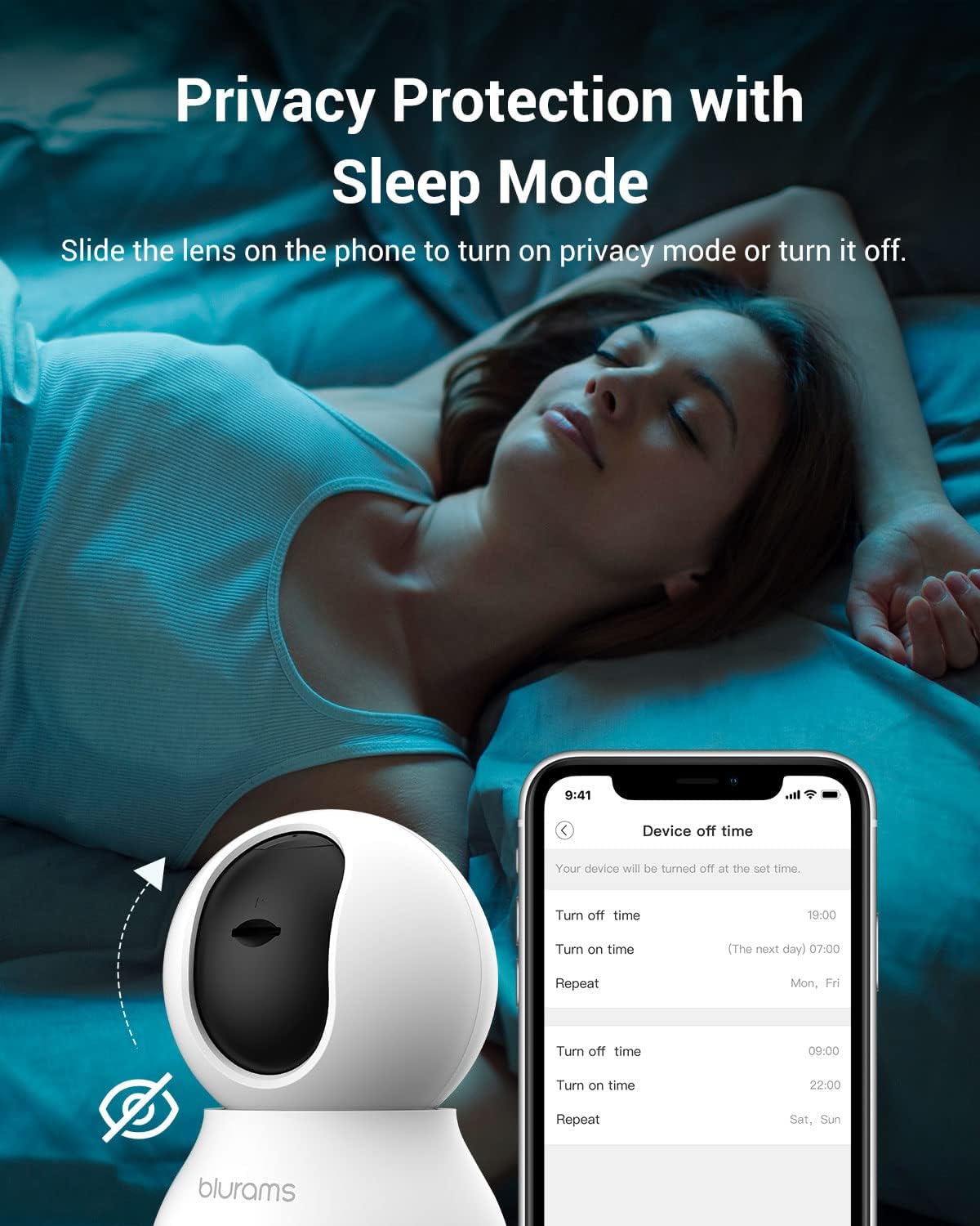 blurams Cameras for Home Security, 2K Indoor Camera 360° Pet Camera with Phone App, Motion Tracking, 2-Way Audio, IR Night Vision, Siren, Works with Alexa & Google Assistant