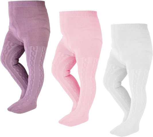 EPEIUS Baby Girl Tights Thick Cable Knit Leggings Stockings Cotton Pantyhose for Newborn Infant Toddler 3/4/5/6 Pack