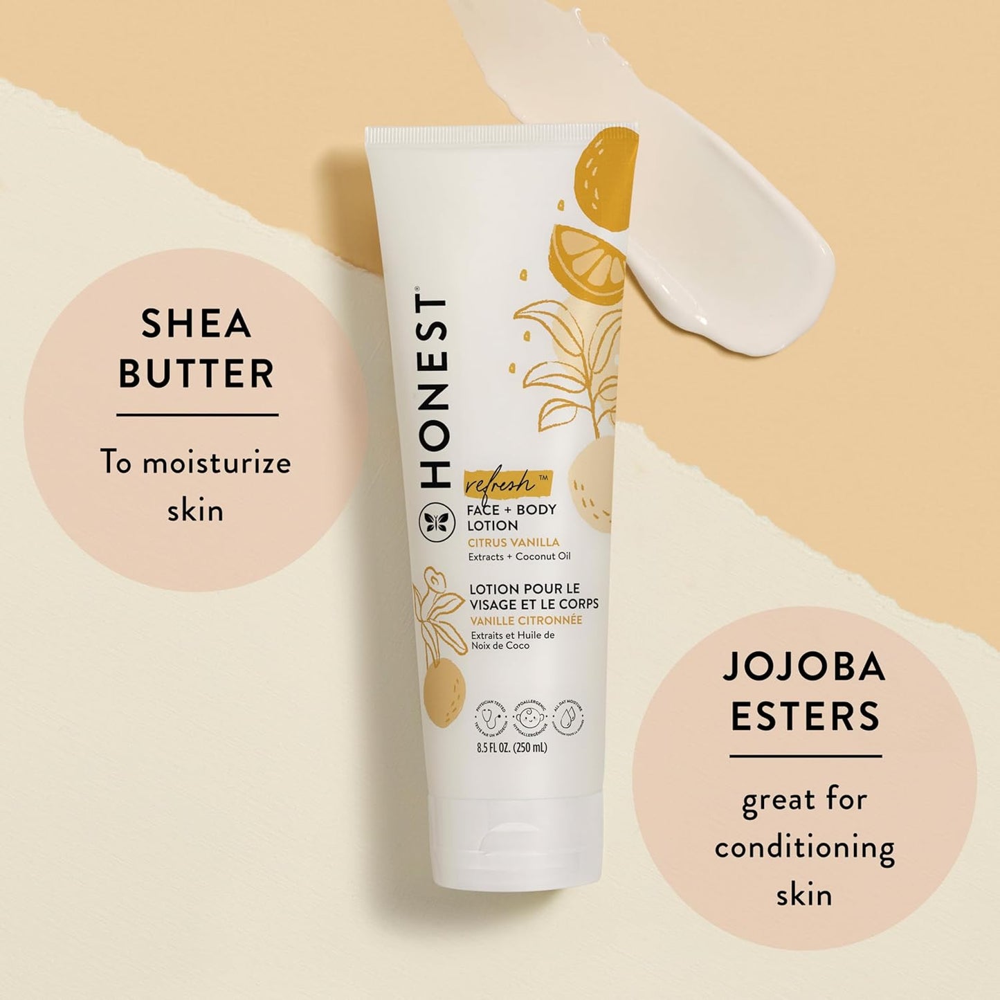 The Honest Company 2-in-1 Cleansing Shampoo + Body Wash and Face + Body Lotion Bundle | Gentle for