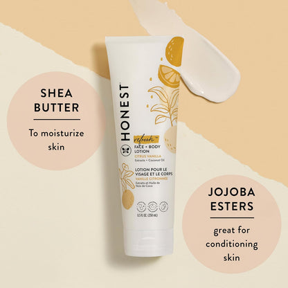 The Honest Company 2-in-1 Cleansing Shampoo + Body Wash and Face + Body Lotion Bundle | Gentle for