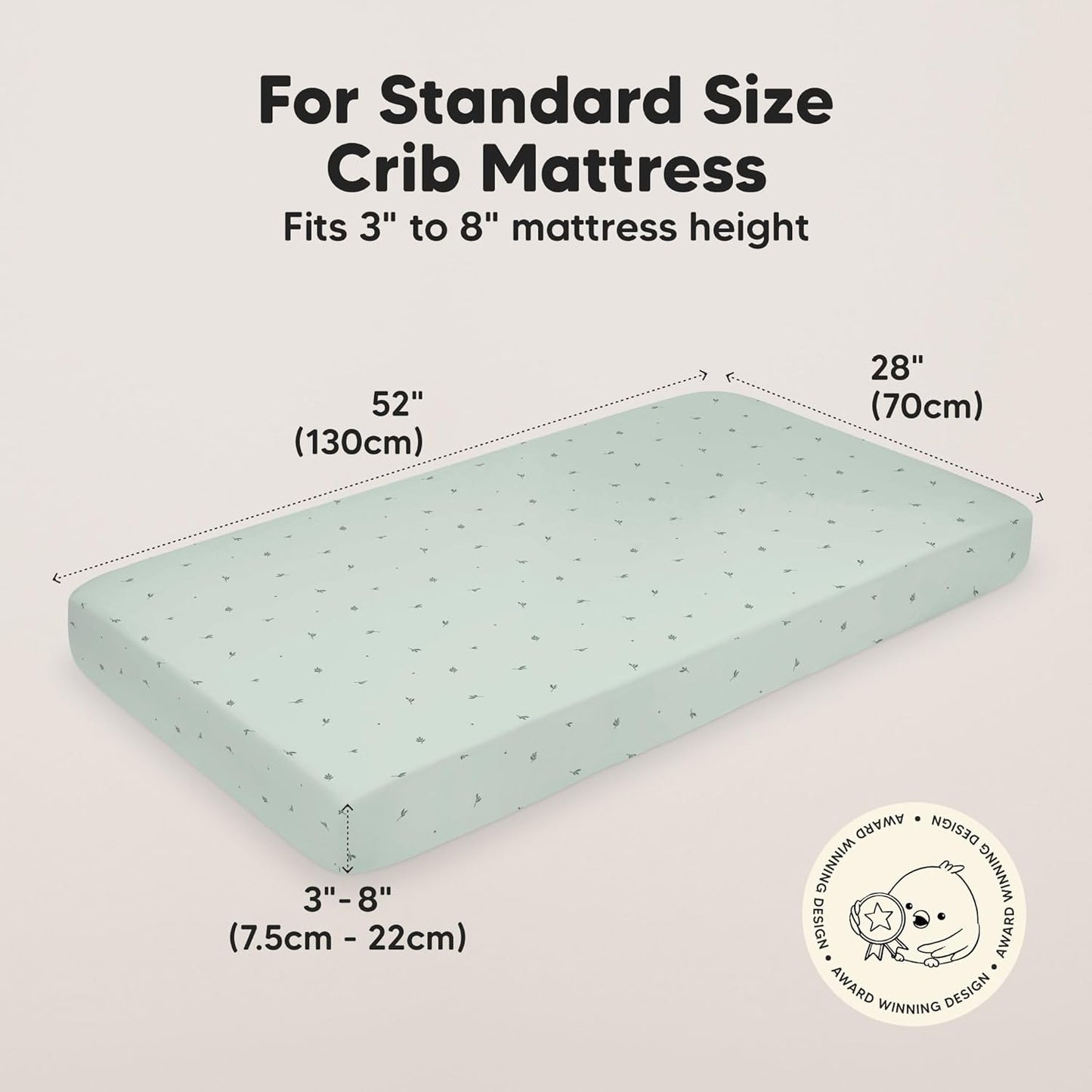 KeaBabies 2-Pack Baby Crib Sheets for Boys, Girls - 52x28 Viscose Derived from Bamboo Toddler Bed