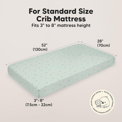 KeaBabies 2-Pack Baby Crib Sheets for Boys, Girls - 52x28 Viscose Derived from Bamboo Toddler Bed