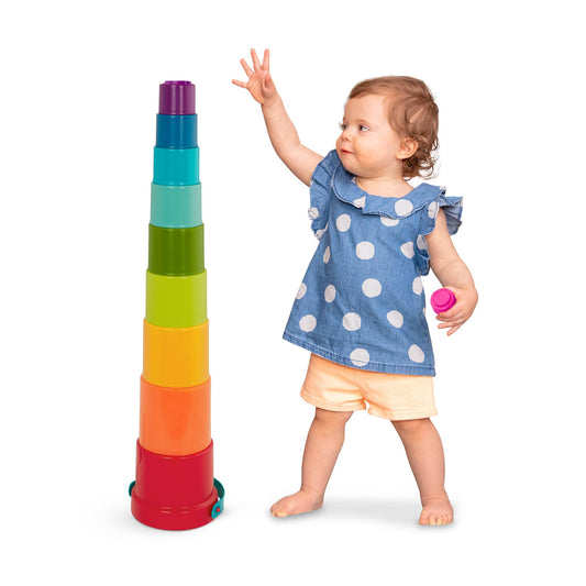 Battat Stacking Cups, Stack Up Cups Nesting Toy Set, 10 Pieces, Toddler