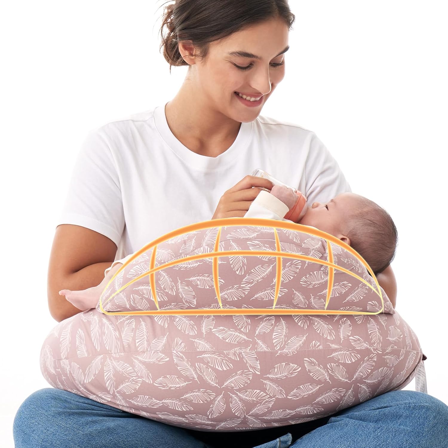 Momcozy Original Nursing Pillow for Breastfeeding-Pioneering Safety Fence- Wider Feeding Pillows