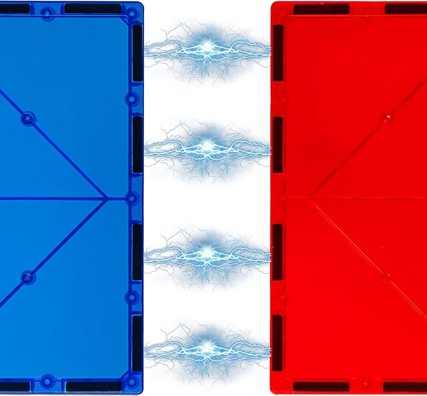 Gemmicc 6 PCS Large Magnetic Tiles,Jumbo Magnet Base Plates,STEM Magnetic Building Blocks for Kids Boys Girls