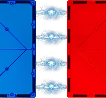 Gemmicc 6 PCS Large Magnetic Tiles,Jumbo Magnet Base Plates,STEM Magnetic Building Blocks for Kids Boys Girls