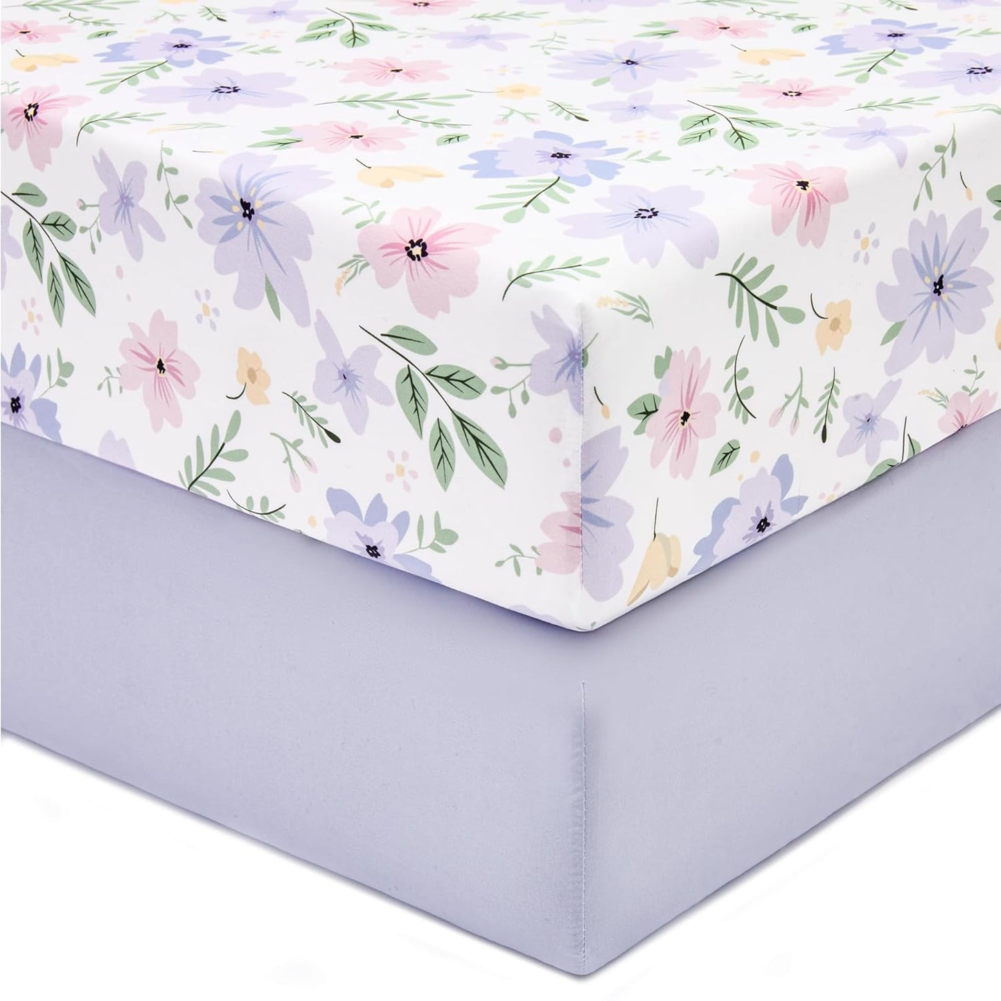TILLYOU Baby Crib Sheets for Boys Girls, Super Soft Toddler Bed Sheets, 2 Pack Sheets for Standard