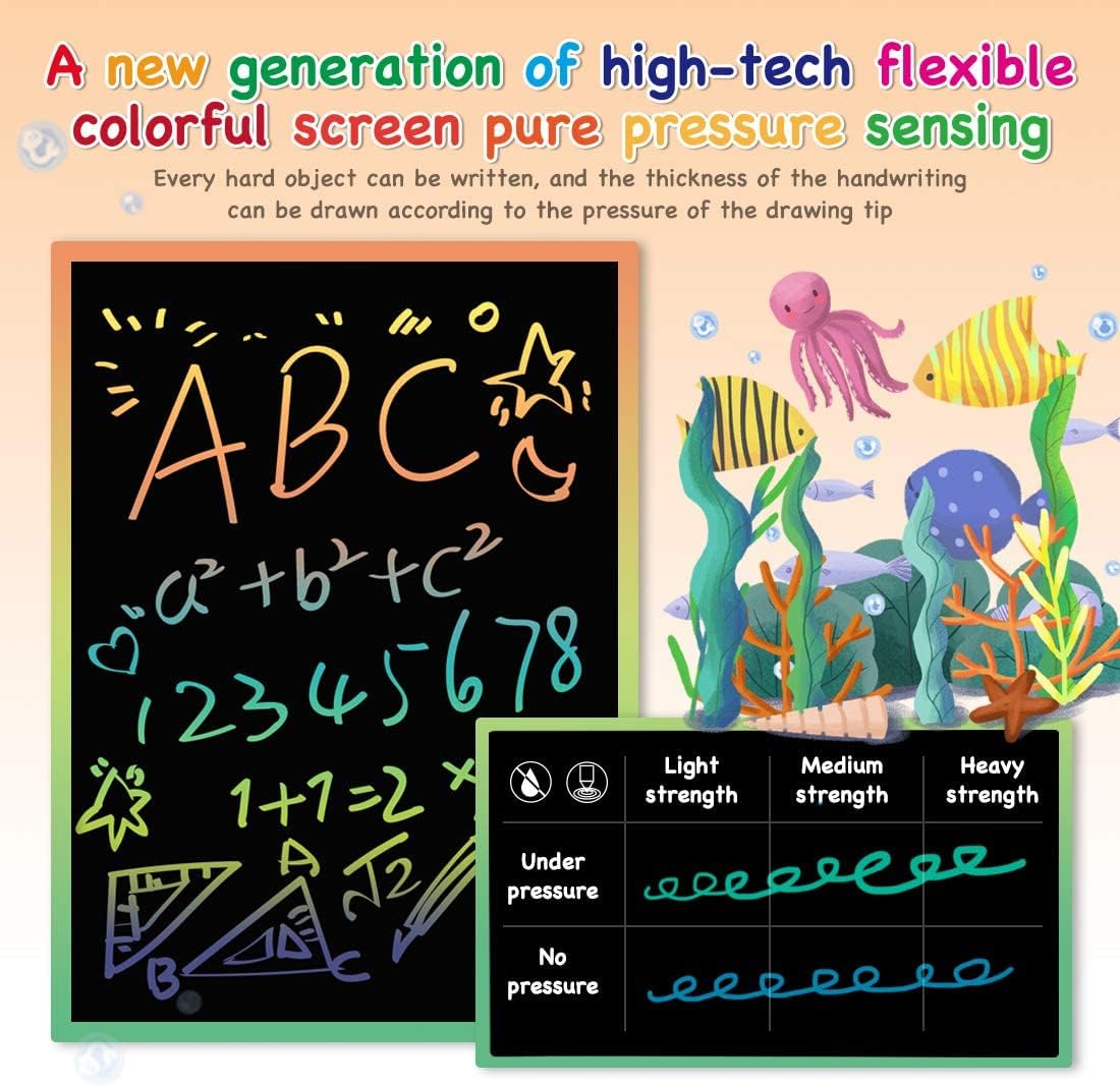 ORSEN LCD Writing Tablet 10 Inch, Colorful Doodle Board Drawing Tablet, Erasable Reusable Writing Pad, Educational for 3-6 Year Old Girls Boys(Orange)