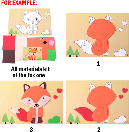 Lovyan 3D EVA Foam Stickers for Toddlers 12PCS Sticky Foam DIY Craft Preschool Art Class Drawing Sticker Puzzle Art Kit for Kids Boys Girls (Animals)
