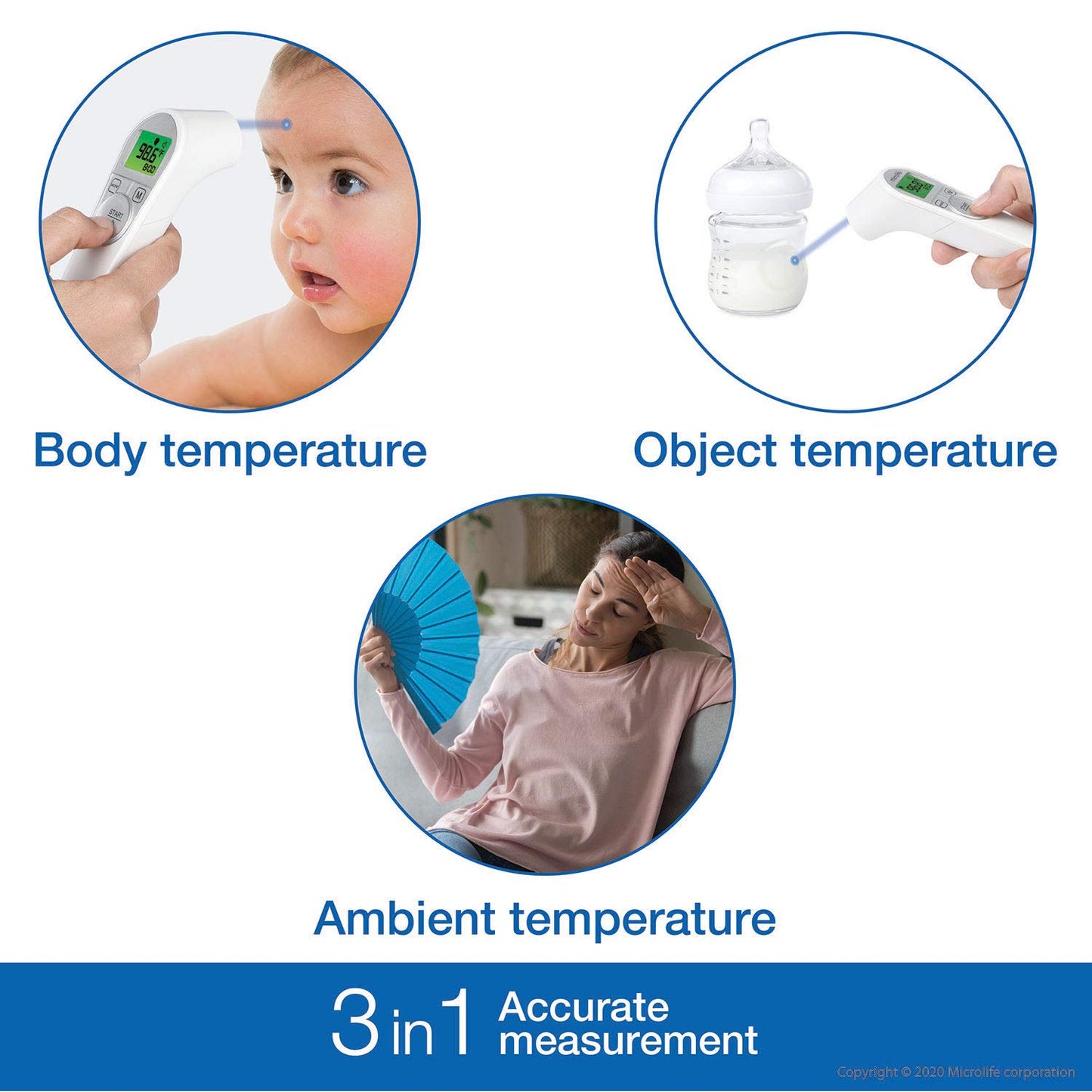 Microlife Non-Contact Forehead Thermometer, Digital Infrared No-Touch Thermometer (for Adults, Kids