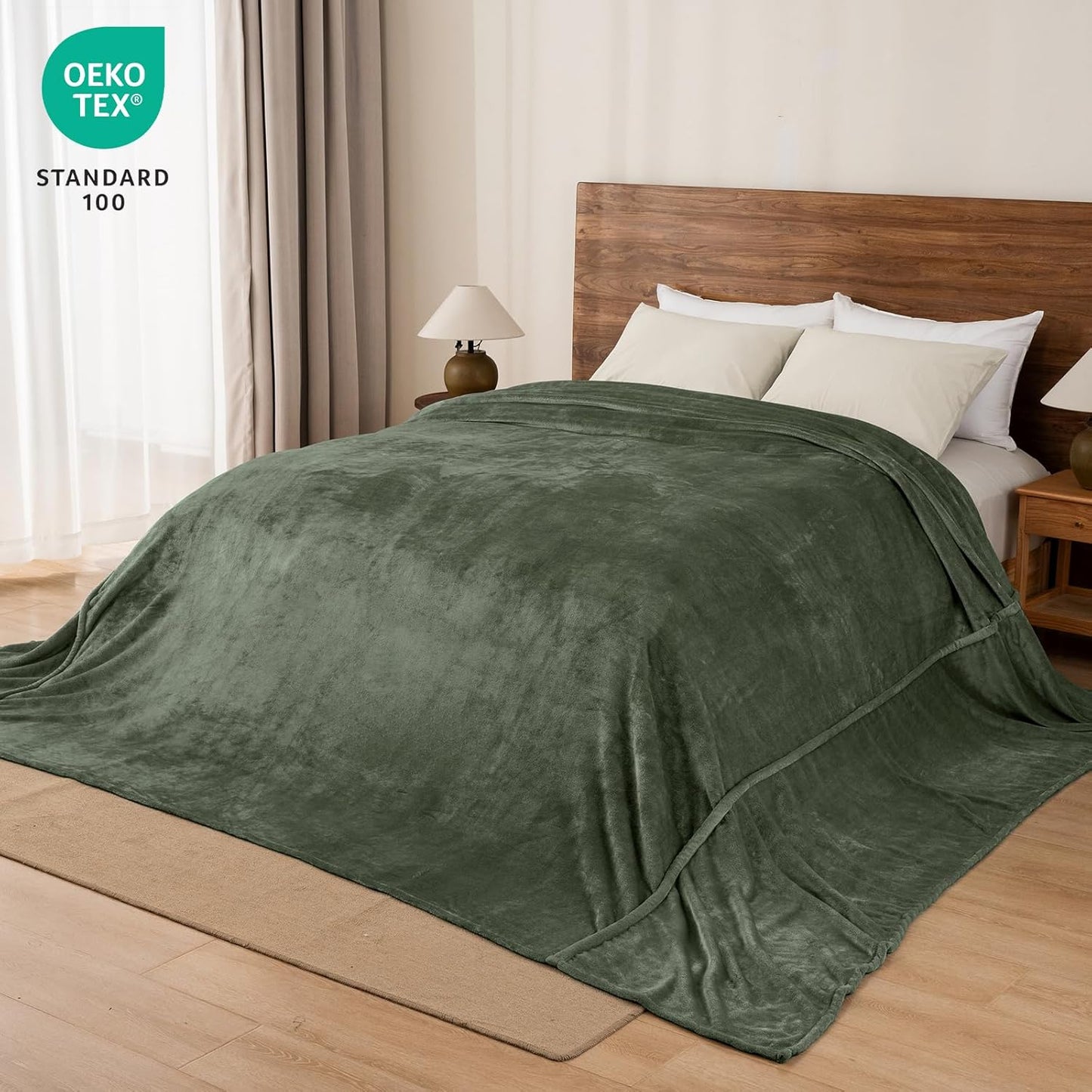 PHF Oversized King Fleece Blanket 120"x120", No Shed No Pilling Big Soft Blanket, Extra Large 10'x