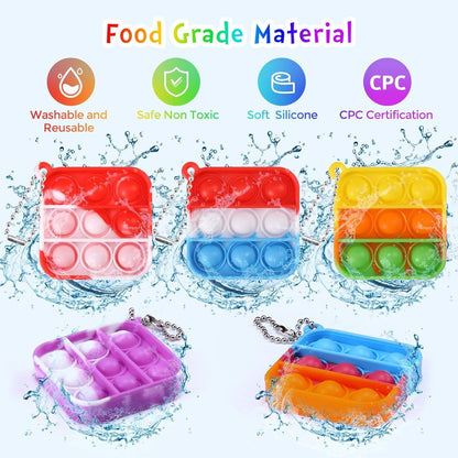 100pcs 2in Random Pop Bubble Fidget Sensory Toys, Pop Toy Bulk for Party Favor, Classroom Student Prizes Easter Basket Goodie Bag Stuffers Christmas Valentine Gift for Kid