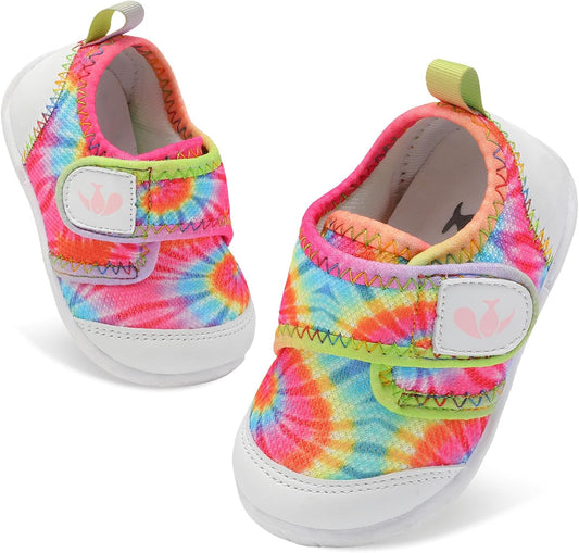 FEETCITY Baby First Walking Shoes Boys Girls Infant Sneakers Crib Shoes Breathable Lightweight Slip On Shoes