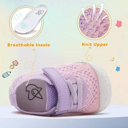 LeIsfIt Baby Shoes Girls Boys First Walking Shoes Infant Sneakers Crib Shoes Lightweight Non-Slip Shoes