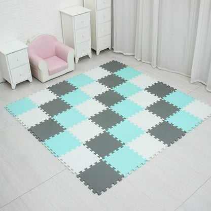 MQIAOHAM® 18 Pieces Puzzle Play Mats, Soft Baby Play Mat, Kids Interlocking Foam Floor Tiles, Toddlers Carpet Playmats G301018-101108112