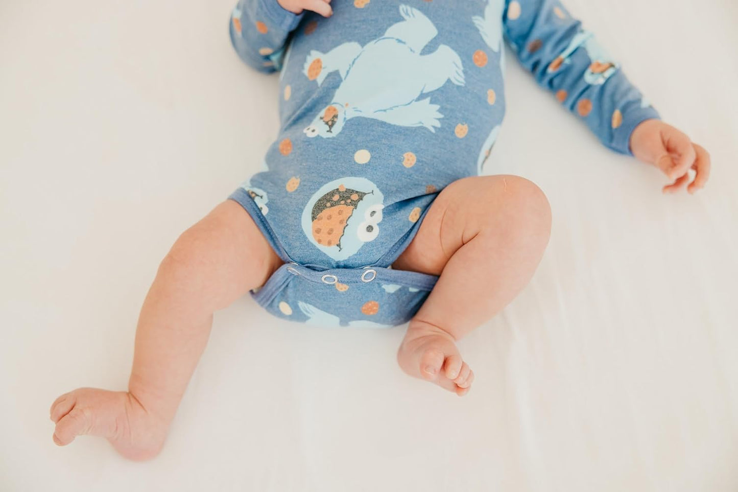 Copper Pearl Long Sleeve Bodysuit Baby: Ultra Soft Baby for Newborns, Boys, and Girls - Stylish, Comfortable, Overlap Shoulders, Premium Knit Fabric - 12-18 Months, Cookie Monster