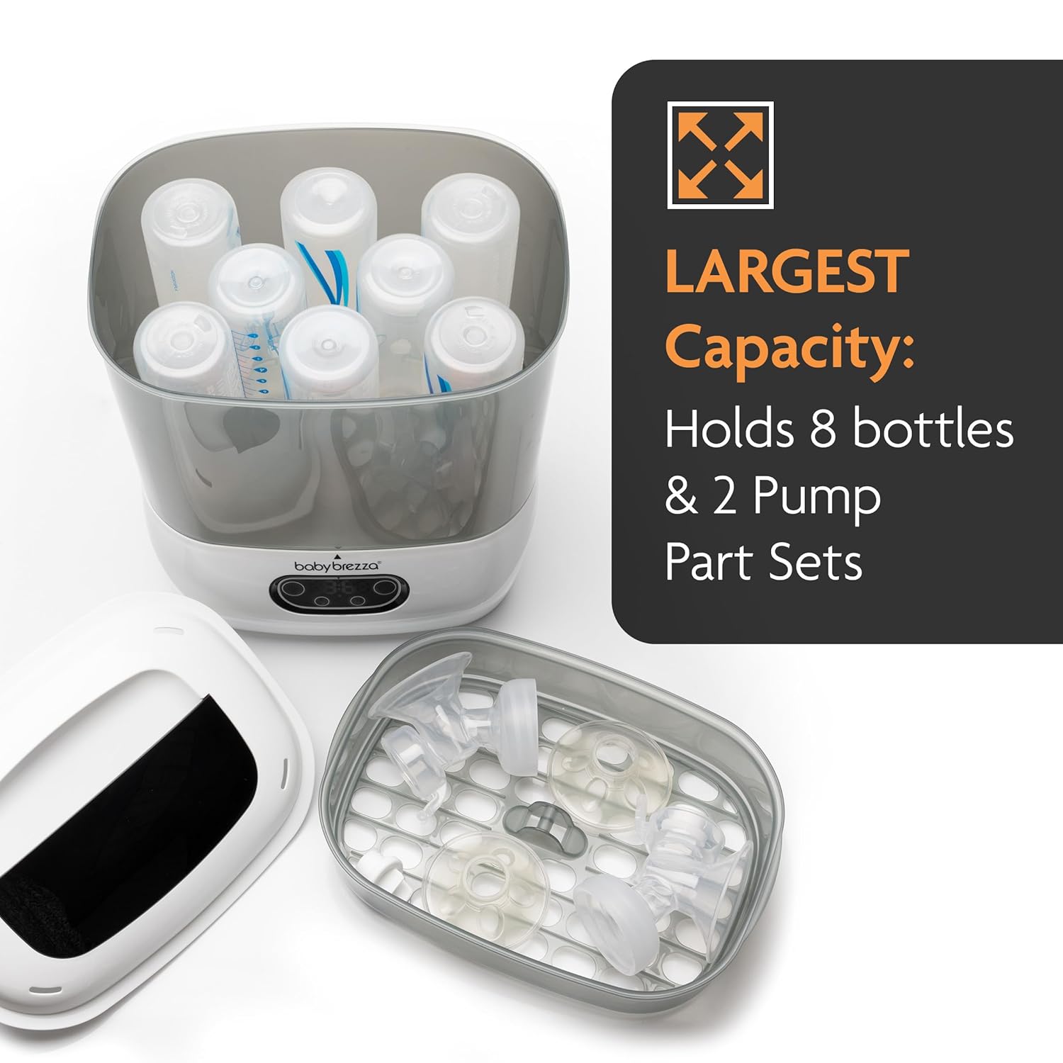 Baby Brezza Bottle Sterilizer and Dryer Advanced – 33% Faster - Largest Capacity Steam Sanitizer