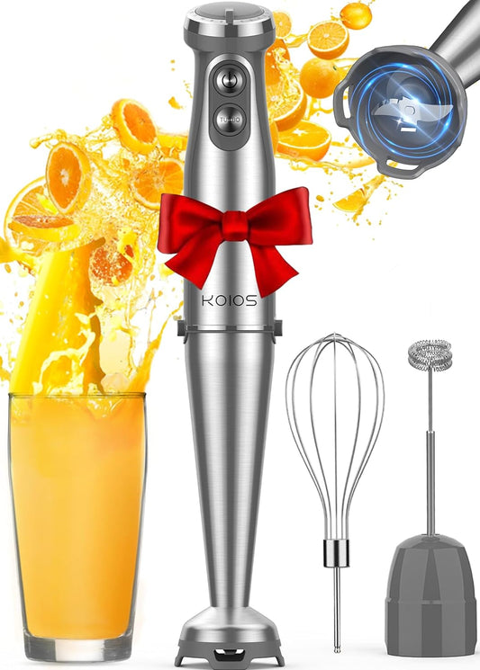 KOIOS Immersion Blender, 1000W Anti-scratch 3-in-1 Hand Blender, Upgraded 12 Speed Stainless Steel