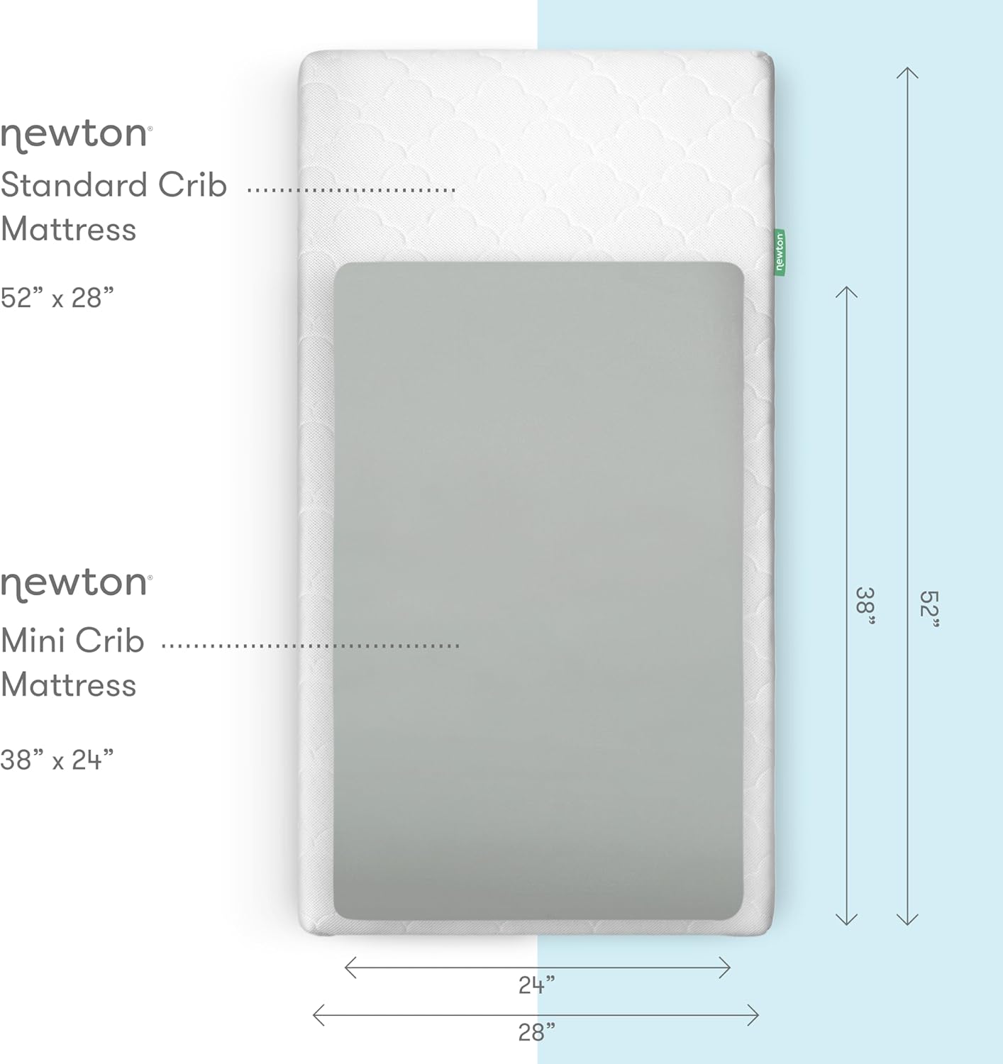 Newton Baby Mini Crib Fitted Sheets (2-Pack) | Organic Muslin Cotton, Ultra Breathable & Soft Baby