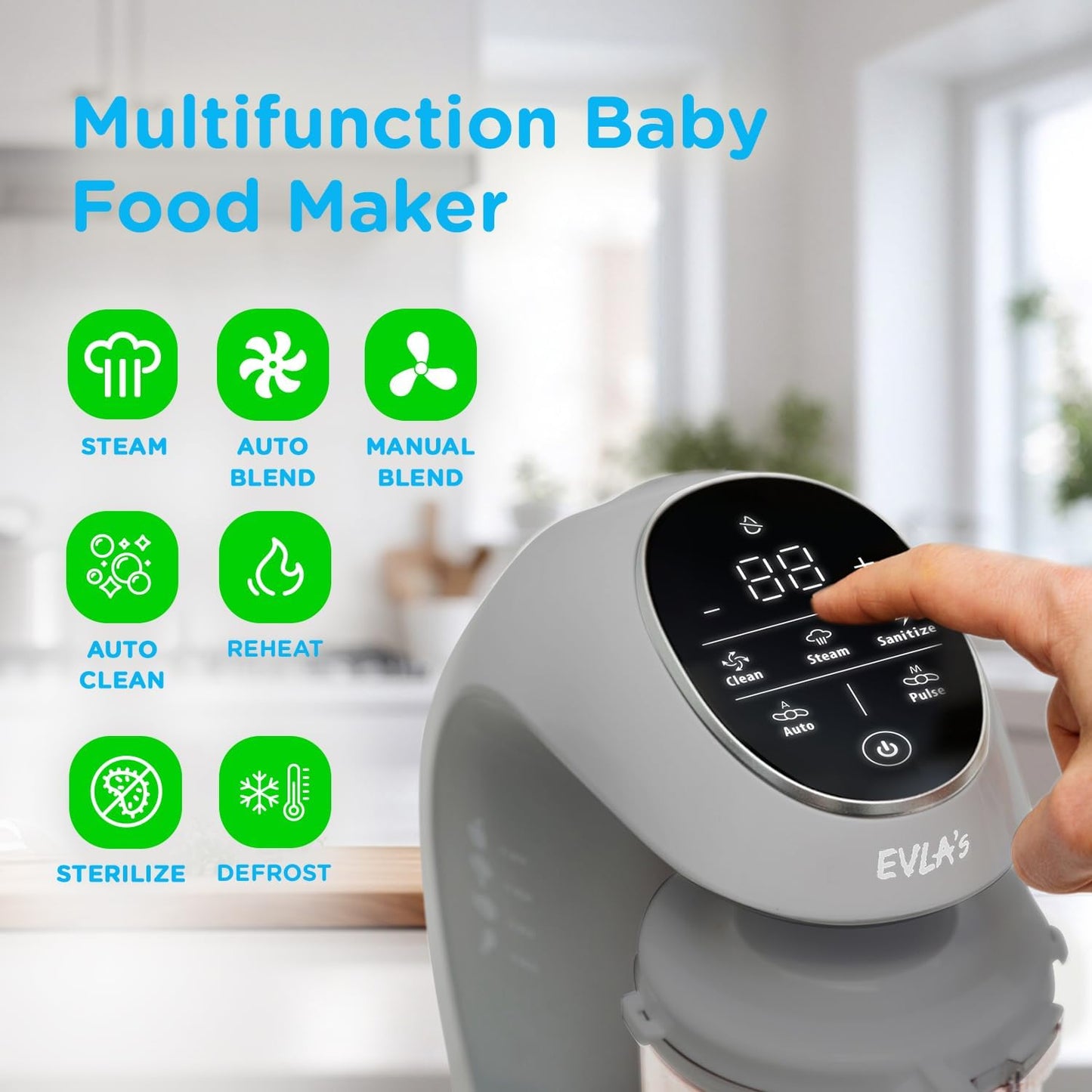 EVLA'S Baby Food Maker, Steamer, Blender, Baby Food Processor for Healthy Homemade Baby Food in