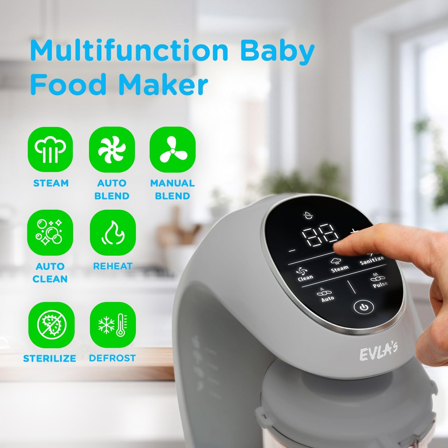 EVLA'S Baby Food Maker, Steamer, Blender, Baby Food Processor for Healthy Homemade Baby Food in