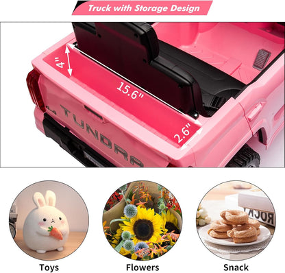 Electric Car for Kids, Licensed Toyota Tundra 12V Electric Truck, Off-Road Kids Car w/Remote, Spring Suspension & 3 Speeds, LED Headlights, Ride-On Toys for Boys/Girls