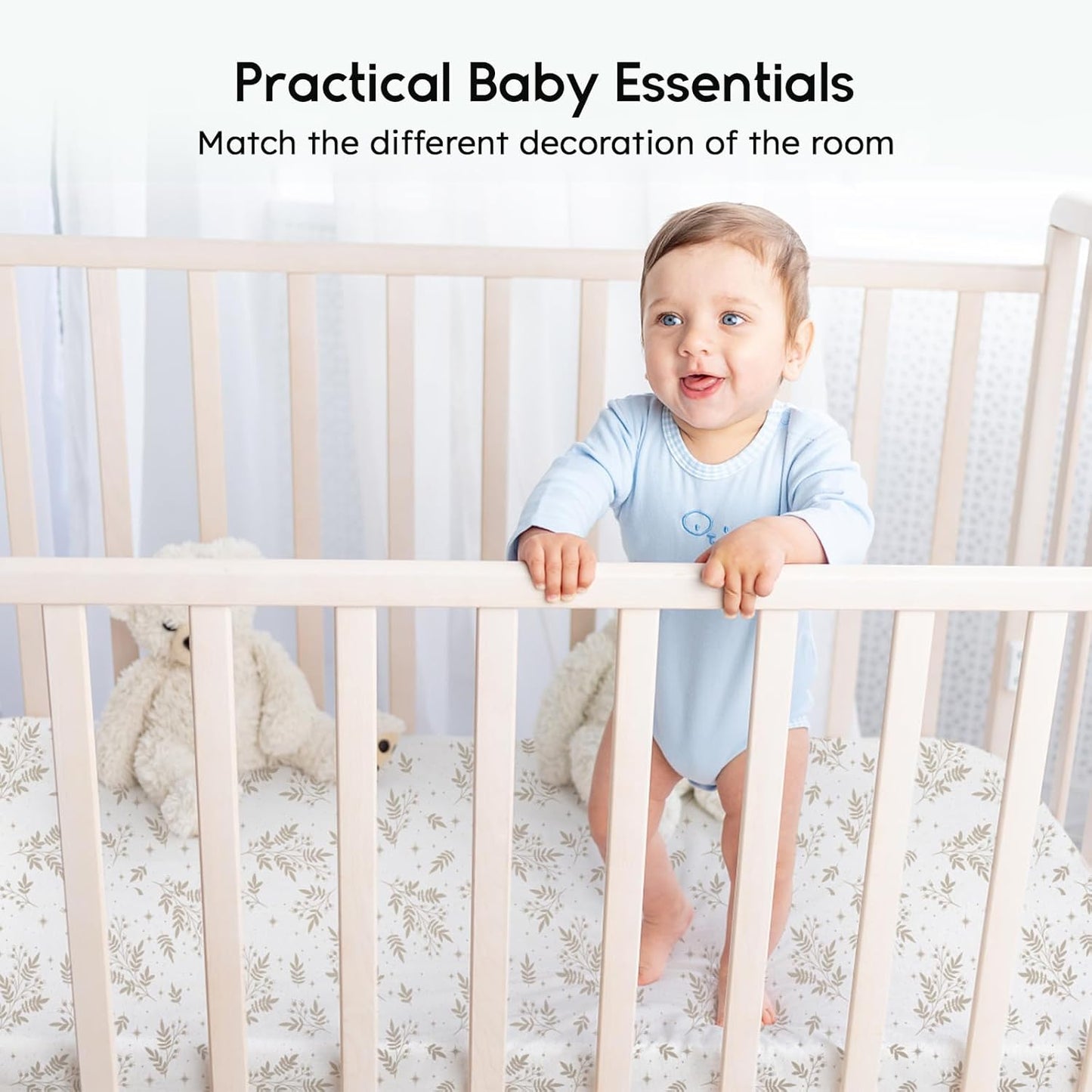 Yoofoss Baby Crib Sheets for Boys Girls, Fitted Crib Sheet 2 Pack for Standard Crib and Toddler